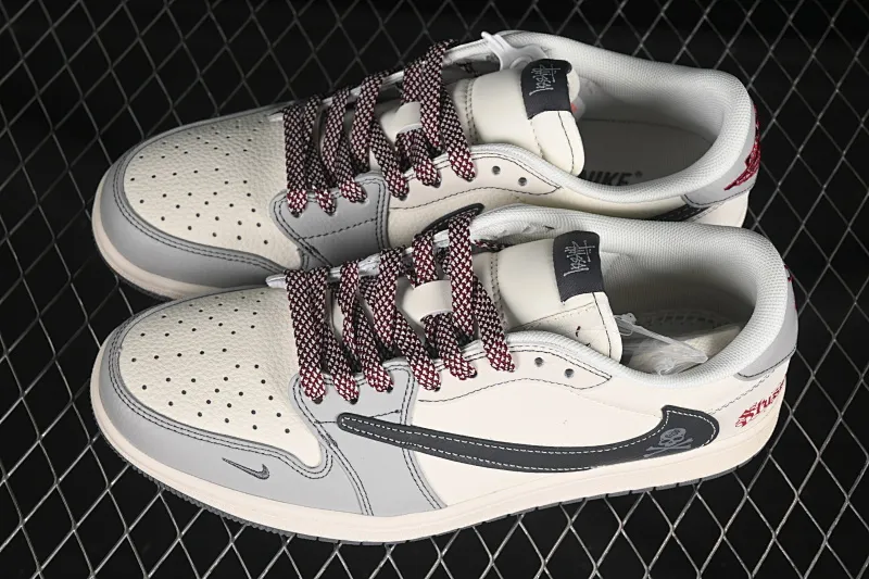 All categories Air Jordan Jordan series basketball shoes Air Jordan 1 Low High-end customized low-top sneakers Travis Scott x Fragment Design x Air Jordan 1 Low OG SP AJ1 Stussy joint black hook skull low-top cultural casual sneakers JJ2508-553